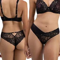 Majtki damskie - Majtki Alles Truffle Noir brazylijskie czarne z czekoladą - Rozmiar 40 - miniaturka - grafika 1