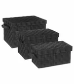 Pudła i pojemniki do przechowywania - 5five Simple Smart Pojemniki z pokrywą do przechowywania 3 sztuki kolor czarny B07HL3XDFF - miniaturka - grafika 1