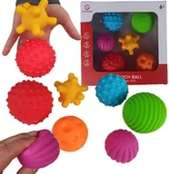 Zabawki sensoryczne - Piłeczki Sensoryczne 6szt Małe i Duże 6-12 cm Piłki gumowe 6szt dla niemowląt - miniaturka - grafika 1