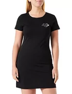 Sukienki - Love Moschino Damska sukienka z krótkim rękawem, trapezowa, czarna, rozmiar 40, czarny, 40 - miniaturka - grafika 1
