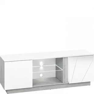 Szafka RTV 09 Lumens ML Meble Biały, Beton Srebrny - Szafki RTV - miniaturka - grafika 1