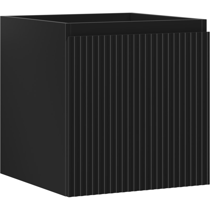 Mexen Rivel szafka łazienkowa podumywalkowa 45 cm, 1 szuflada, ryflowana , czarna mat - 91A20-04547-1-BF71