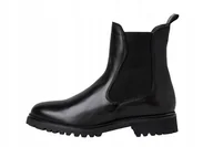 Botki damskie - TAMARIS DAMSKIE BOTKI KLASYCZNE ZE SKÓRĄ WSUWANE 41 Ż4E - miniaturka - grafika 1