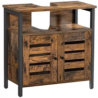 Szafki łazienkowe - Szafka pod umywalkę, szafka do przechowywania, 60 x 30 x 60 cm, ze stalową ramą, otwartą półką, drzwiami, - miniaturka - grafika 1