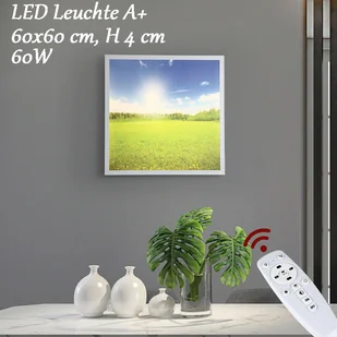 9980-CYF Lampa sufitowa/ścienna LED z pilotem Regulowana barwa/jasność światła Metalowa rama lakierowana na biało Spokojny design - Lampy sufitowe - miniaturka - grafika 1