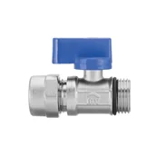 Zawory i kraniki - Zawór kulowy MINI z dławikiem ze złączką pex 1/2" x 16 niebieski Invena Prov - miniaturka - grafika 1