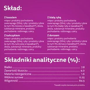 WHISKAS Adult saszetki 40 x 85 g Rybne Przysmaki - mokra karma dla dorosłego kota, w galaretce (kawałki z: łososiem, tuńczykiem, dorszem, białą rybą) + SKARPETY GRATIS !!! - Mokra karma dla kotów - miniaturka - grafika 6