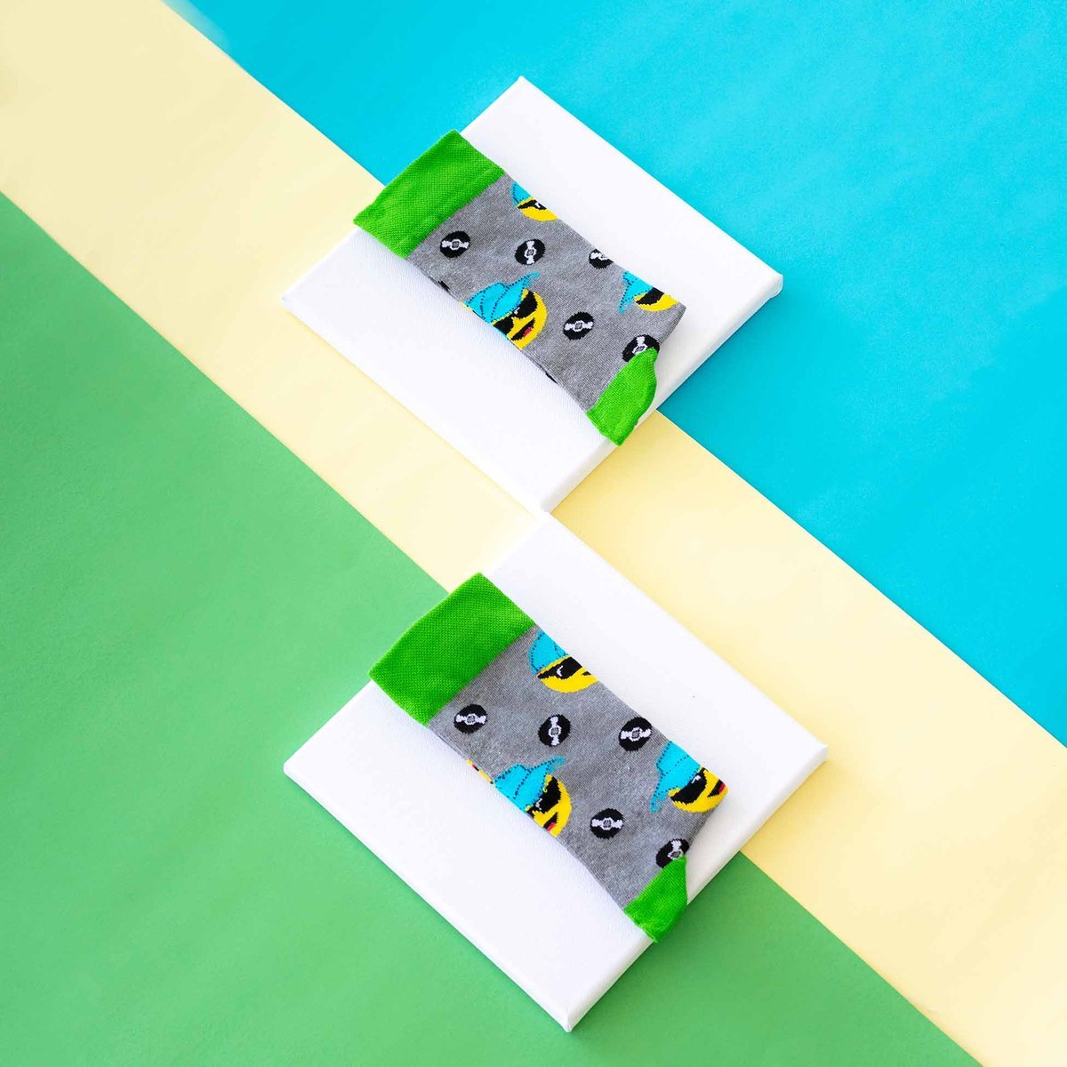 Młodzieżowe skarpetki hipstery skejt niebieska czapka szare Adrian r.39/42