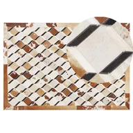 Dywany - Beliani Dywan patchwork skórzany 140 x 200 cm brązowy SERINOVA - miniaturka - grafika 1