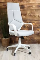 Fotele i krzesła biurowe - Fotel biurowy do nowoczesnego biura NEO szaro-biały - miniaturka - grafika 1