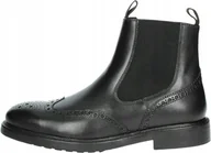 Botki męskie - GEOX SZTYBLETY MĘSKIE SKÓRZANE CZARNE WSUWANE 39 JJE - miniaturka - grafika 1