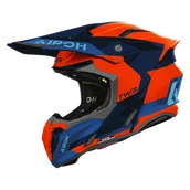 Kaski motocyklowe - Kask Cross Airoh Twist 3 Fancy (2026) Pomarańczowy/Niebieski PołyskS - miniaturka - grafika 1