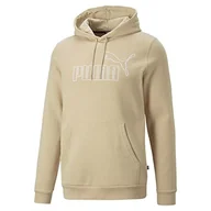 Bluzy męskie - PUMA Ess Elevated Hoodie FL Bluza męska, Jasny piasek, M - miniaturka - grafika 1
