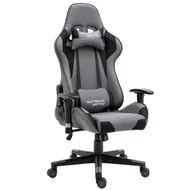 Fotele gamingowe - Fotel Gamingowy z Tkaniny PlayMaker szaro/czarny PlayMaker z regulacją podłokietników - miniaturka - grafika 1
