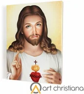 Ikony i obrazy sakralne - Obraz religijny Serce Jezusa, płótno canvas - miniaturka - grafika 1