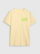 Koszulki męskie - 4F T-shirt męski bawełniany 4FRSS24TTSHM2106-73S Żółty Roz. M - miniaturka - grafika 1