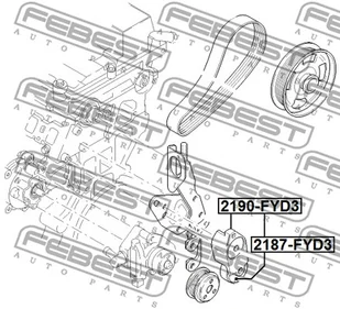 NAPINACZ PASKA WIELOROWK. FORD - Rolki i napinacze - miniaturka - grafika 1