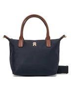 Torebki damskie - Tommy Hilfiger Torebka Popette Mini Tote AW0AW17709 Granatowy - miniaturka - grafika 1