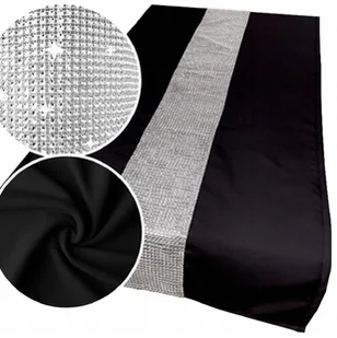 BIEŻNIK NA STÓŁ Z CYRKONIAMI 160x40 DUŻO KOLORÓW - Obrusy i serwetki - miniaturka - grafika 1