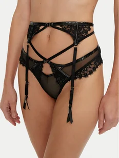 Hunkemöller Pas do pończoch Kali 206201 Czarny - Akcesoria do bielizny - miniaturka - grafika 1