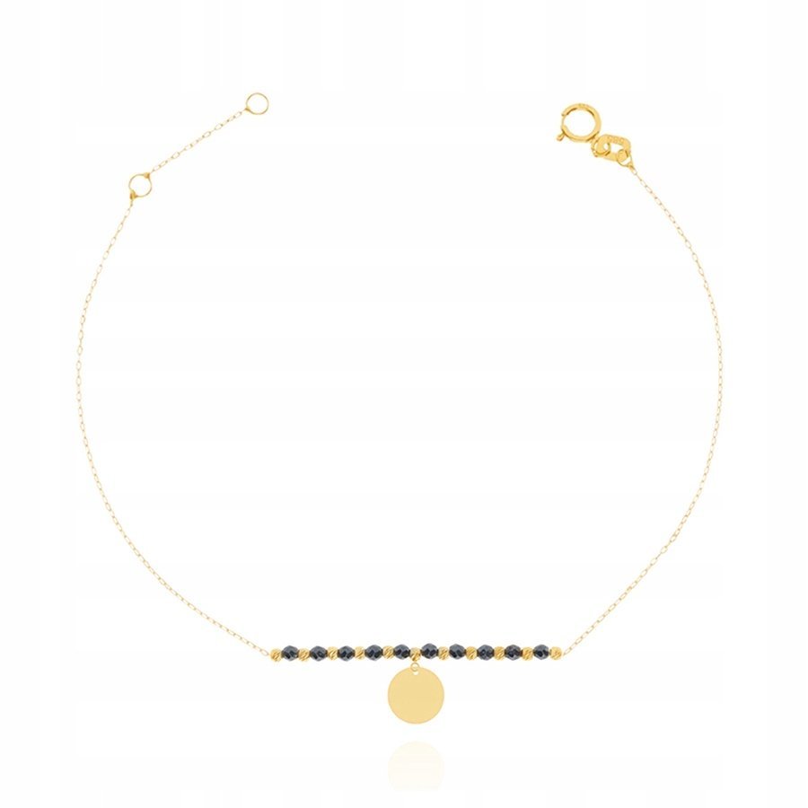 Złota Bransoletka Na Kostkę Celebrytka Kółko P585