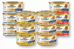 Purina Gourmet Gold mus - mix smaków 12x85g - Mokra karma dla kotów - miniaturka - grafika 1
