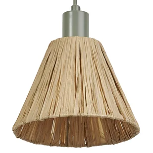 Lampa wisząca LEDVANCE Decor Raffia zielono-brązowa wykonana z rafii i metalu, E27, średnica 200 mm, klosz wykonany z materiału pochodzącego z recyklingu, ekologiczna dzięki wymiennemu źródłu światła, łatwy montaż - Oprawy, klosze i abażury - miniaturka - grafika 1