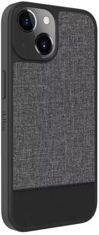 iLike Tylny pokrowiec Apple iPhone 14 Plastic Leather Back Cover Gray ILIAP14LWG