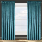 Zasłony - Eurofirany Zasłona welwetowa Rosa na taśmie 140x270 Turkusowa ex-z-rosa-c.tur-140x270-t - miniaturka - grafika 1