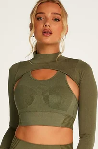 Hunkemöller Krótki top HKMX Zielony - Koszulki i topy damskie - miniaturka - grafika 1