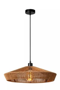 Lucide Yunkai 10413/03/72 lampa wisząca zwis 3x60W E27 drewniana/czarna - Lampy sufitowe - miniaturka - grafika 1