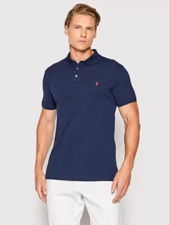 Koszulki męskie - Ralph Lauren Polo Polo 710541705 Granatowy Slim Fit - grafika 1