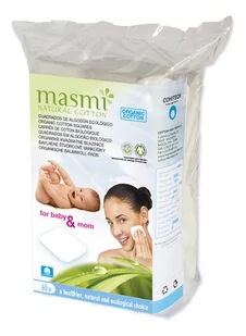 MASMI Kwadratowe płatki do demakijażu, bawełna organiczna, 60 szt. MASMI bio-beauty-906-uniw - Waciki, płatki i patyczki kosmetyczne - miniaturka - grafika 1