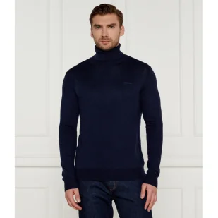GUESS Golf EBENEZER Slim Fit z dodatkiem jedwabiu - Swetry męskie - miniaturka - grafika 1