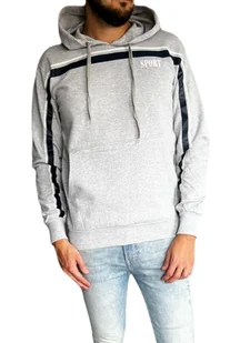 Bluza męska szara kangurka paski M - Bluzy męskie - miniaturka - grafika 1