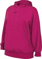 Bluzy damskie - Nike Damska bluza Top W NSW Phnx FLC Os Po Hoodie, Fireberry/Black, DQ5860-615, XL - miniaturka - grafika 1