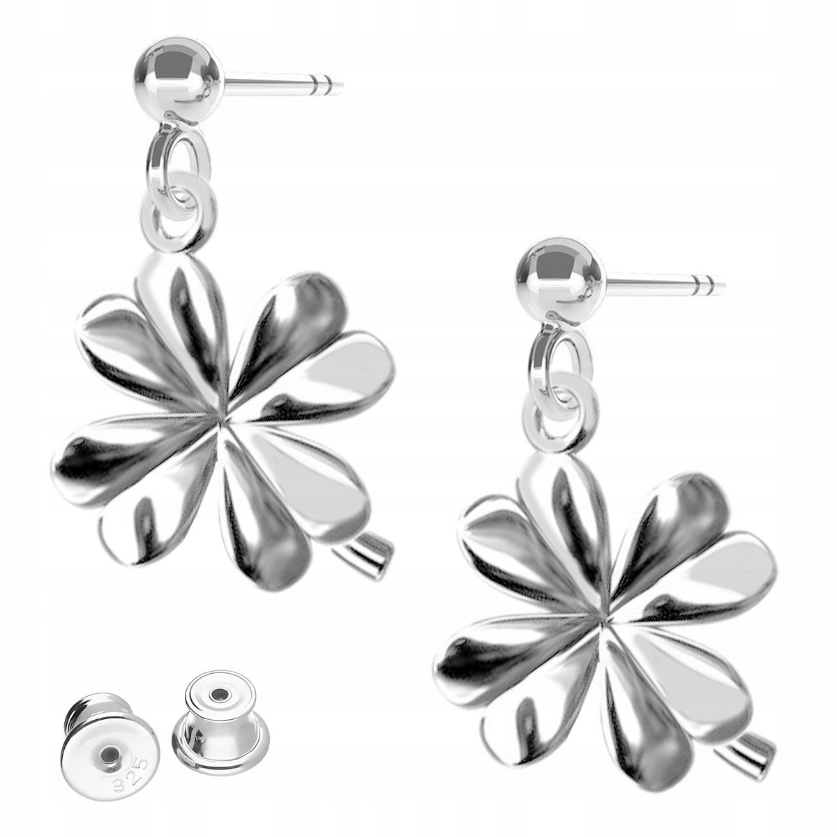 Kolczyki Srebrne Koniczyna Liście Koniczyny Koniczynki Listki SREBRO 925