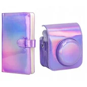 Paski, szelki, uprzęże foto - Futerał Etui Pokrowiec Do Fujifilm Instax Mini 12 + Album Na 96 Zdjęć / Fioletowy Błysk - miniaturka - grafika 1
