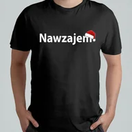 Koszulki męskie - ŚWIĄTECZNA KOSZULKA MĘSKA ŚMIESZNA T-SHIRT NAWZAJEM ŻYCZENIA ŚWIĘTA r. L - miniaturka - grafika 1