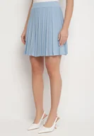 Spódnice - Jasnoniebieska Plisowana Spódnica z Wysokim Stanem Galirinda - miniaturka - grafika 1