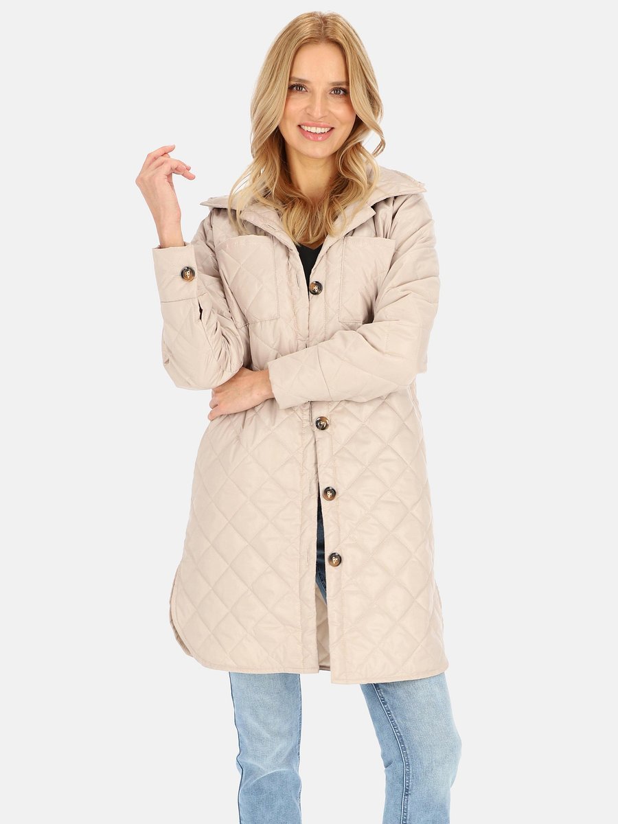 PRZEJŚCIOWA CIENKA KURTKA DAMSKA Z KAPTUREM