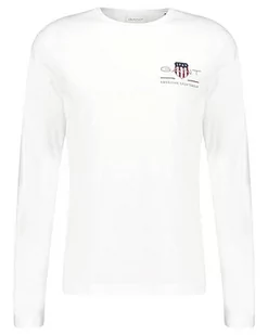 GANT Męski T-Shirt Reg Medium Archive Shield Ls T, biały, 5XL - Koszulki męskie - miniaturka - grafika 1