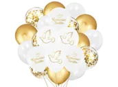 Balony i akcesoria - Zestaw balonów komunijnych biało-złoty - 32 szt. - miniaturka - grafika 1