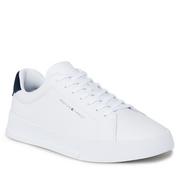 Półbuty męskie - Sneakersy Tommy Hilfiger Th Court Leather FM0FM04971 White/Desert Sky 0LE - miniaturka - grafika 1