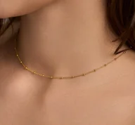 Naszyjniki - Choker/ naszyjnik kulkowy "Golden Balls" - srebro 925 pozłacane - miniaturka - grafika 1