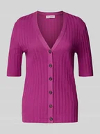 Swetry damskie - Kardigan o kroju slim fit z mieszanki modalu i bawełny - miniaturka - grafika 1