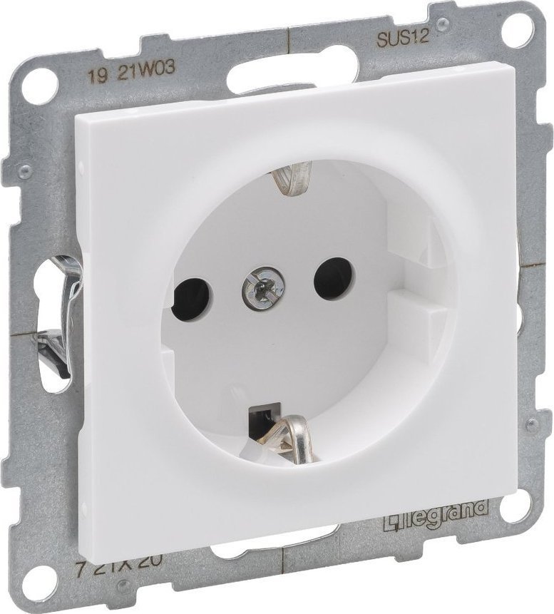 Legrand SUNO - Gniazdo SCHUKO 2P+Z - 16 A - 250 V~ - z przesłoną - zaciski automatyczne, Biały - Legrand 721120 himp