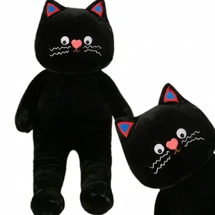 Maskotka Pluszak Przytulanka Zabawka Duży Słodki Czarny Kot Kotek Xl 60 Cm - Maskotki i pluszaki - miniaturka - grafika 1