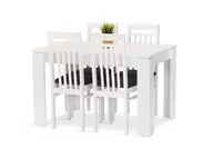 Stoły z krzesłami - Komplet zestaw DOROTA stół 120 + 4 krzesła biały - miniaturka - grafika 1