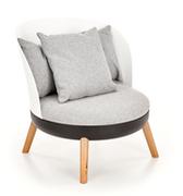 Fotele - Fotel z poduszką SCANDI w kolorach szary, biały, czarny - miniaturka - grafika 1